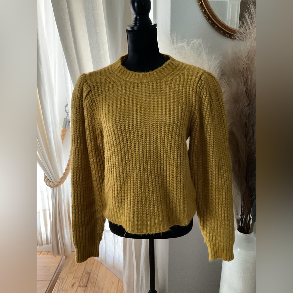 ANTONIO MELANI Gold Mustard Crew Neck Sweater